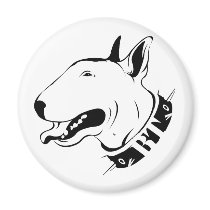 Artistic Bull Terrier Dog Breed Design Fridge Magnet