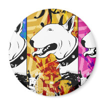 Artistic Bull Terrier Dog Breed Design magnets
