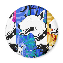 Artistic Bull Terrier Dog Breed Design magnets