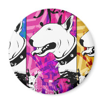 Artistic Bull Terrier Dog Breed Design magnets