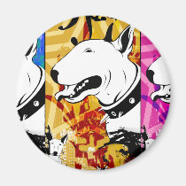 Artistic Bull Terrier Dog Breed Design magnets