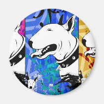 Artistic Bull Terrier Dog Breed Design magnets