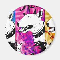Artistic Bull Terrier Dog Breed Design magnets