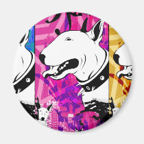 Artistic Bull Terrier Dog Breed Design magnets