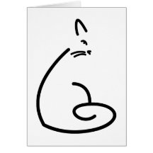 Artistic Cat Silhouette Greeting Card