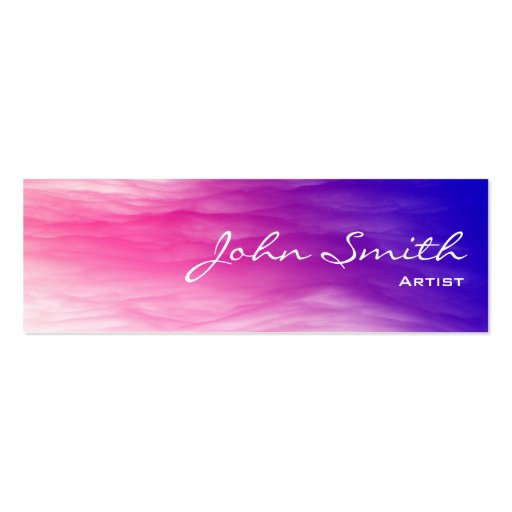 Artistic Colorful Clouds Mini Business Card (front side)