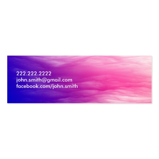 Artistic Colorful Clouds Mini Business Card (back side)