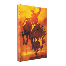 Artistic copper cowboy bull rider canvas art canvas print