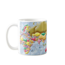Artistic Country Code Map Mug