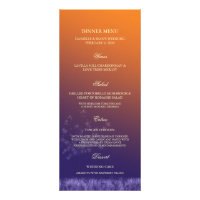 Artistic Dandelions Wedding Reception Dinner Menus Personalized Rack Card