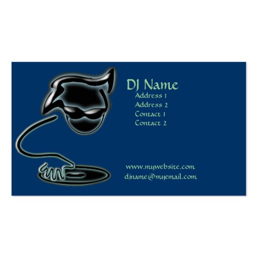 Artistic DJ Business Card (front side)