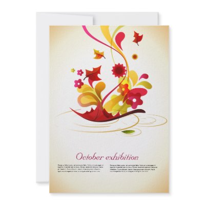 artistic elements in autumn colors personalized invite by WinMaster