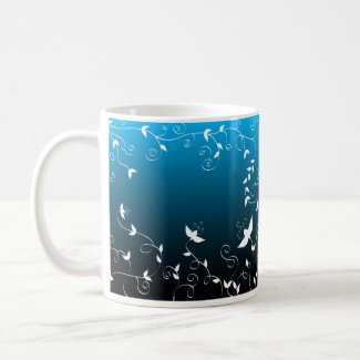 Artistic floral design coffee mug