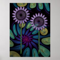 Artistic Floral poster with a Spiral background