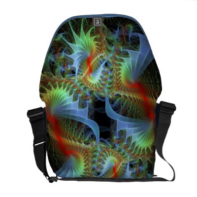Artistic fractal abstract Messenger bag by walstraasart