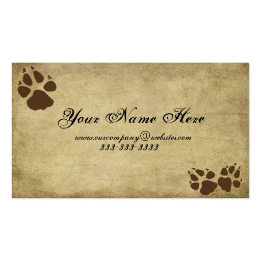 Artistic & Fun- Doggy Prints-  Business Card (front side)