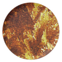 Artistic Gold & Orange Texture-effect Plate Design