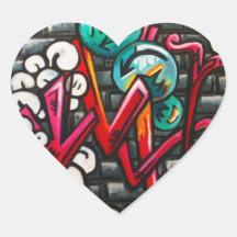 Artistic Graffiti Products Heart Sticker