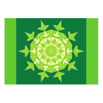 Artistic green mandala business cards