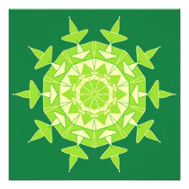 Artistic green mandala invitations