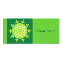 Artistic green mandala rack cards