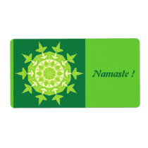 Artistic green mandala labels