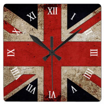 Artistic Grunge UK flag wall clocks