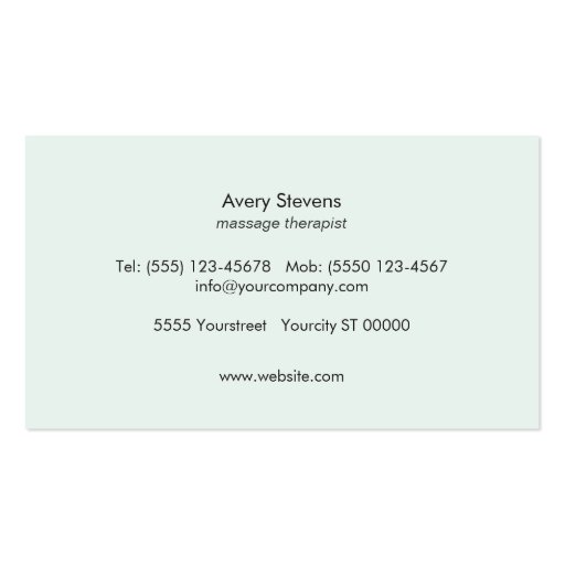 Artistic Health and Wellness Logo Business Cards (back side)