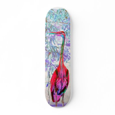 Artistic Heron Skateboard by pentexslr