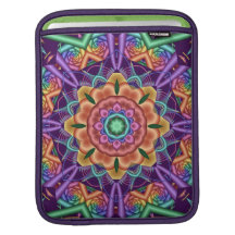 Artistic kaleidoscope / Roses iPad sleeve