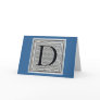 Artistic Letter "D" Woodcut Woodblock Initial Card