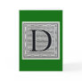 Artistic Letter "D" Woodcut Woodblock Initial Greeting Cards
