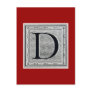 Artistic Letter "D" Woodcut Woodblock Initial Postcards