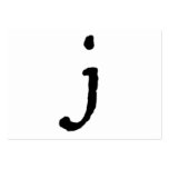 Artistic Letter "J" Hand Lettered Style Initial Business Card Template
