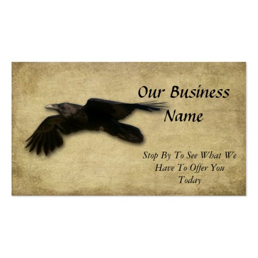 Artistic- Lone Black Crow Business Card Templates