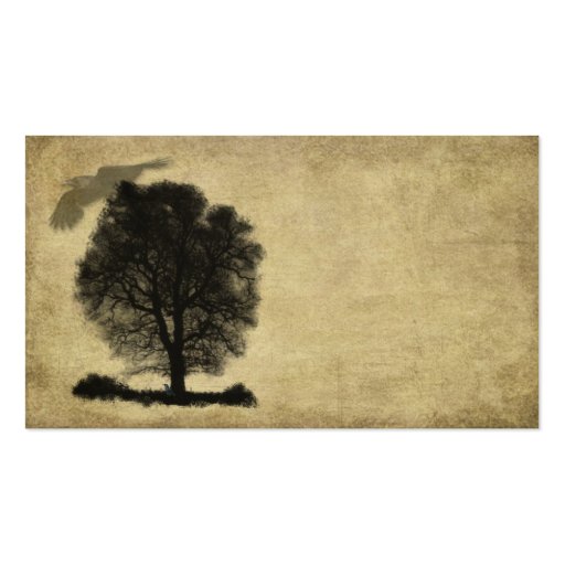 Artistic- Lone Stark Tree & Crow Business Card (front side)