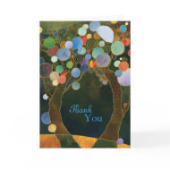 Artistic Love Trees Wedding Thank You Folded Cards