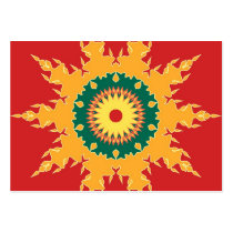 Artistic mandala on red business cards