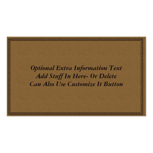 Artistic, Natural, Earth Toned Business Card (back side)