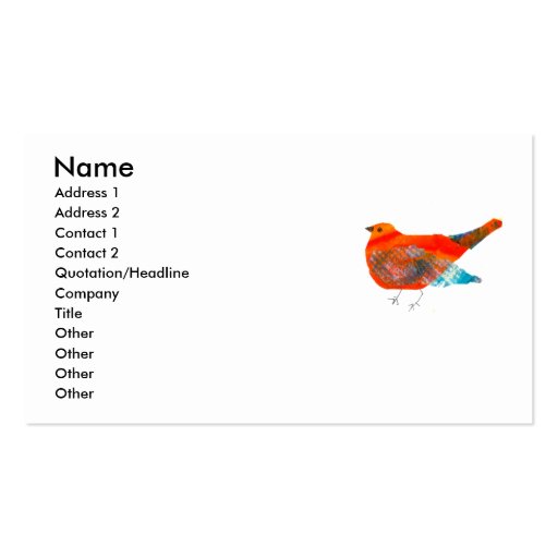 Artistic Nature Design with Red Bird Business Cards