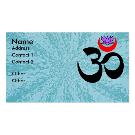 Artistic Om - Yoga Business Card (front side)