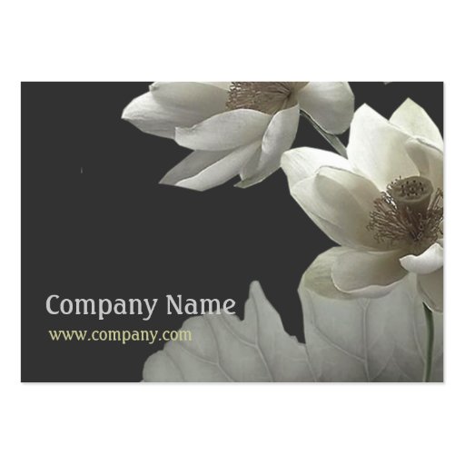 Artistic Oriental Lotus Blossoms Waterlilies Business Card (back side)