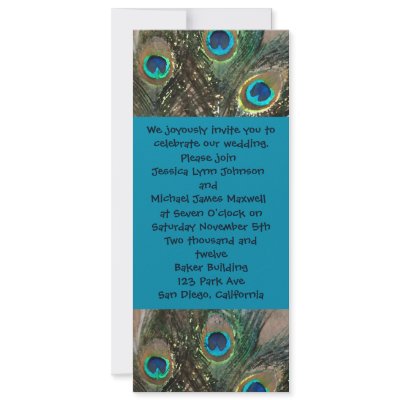 Artistic Peacock Wedding Invitation by Peacocks