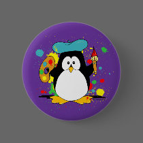 Artistic Penguin buttons by ironydesign Artistic Penguin buttons