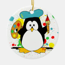 Artistic Penguin Ornament