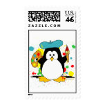 Artistic Penguin Postage Stamp
