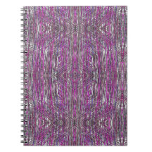 Artistic Pink and Gray Lines Spiral Notebook