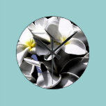 Artistic Plumeria Flowers wall clocks