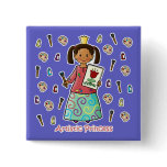 Artistic Princess Pinback Button