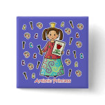 Artistic Princess Pinback Button